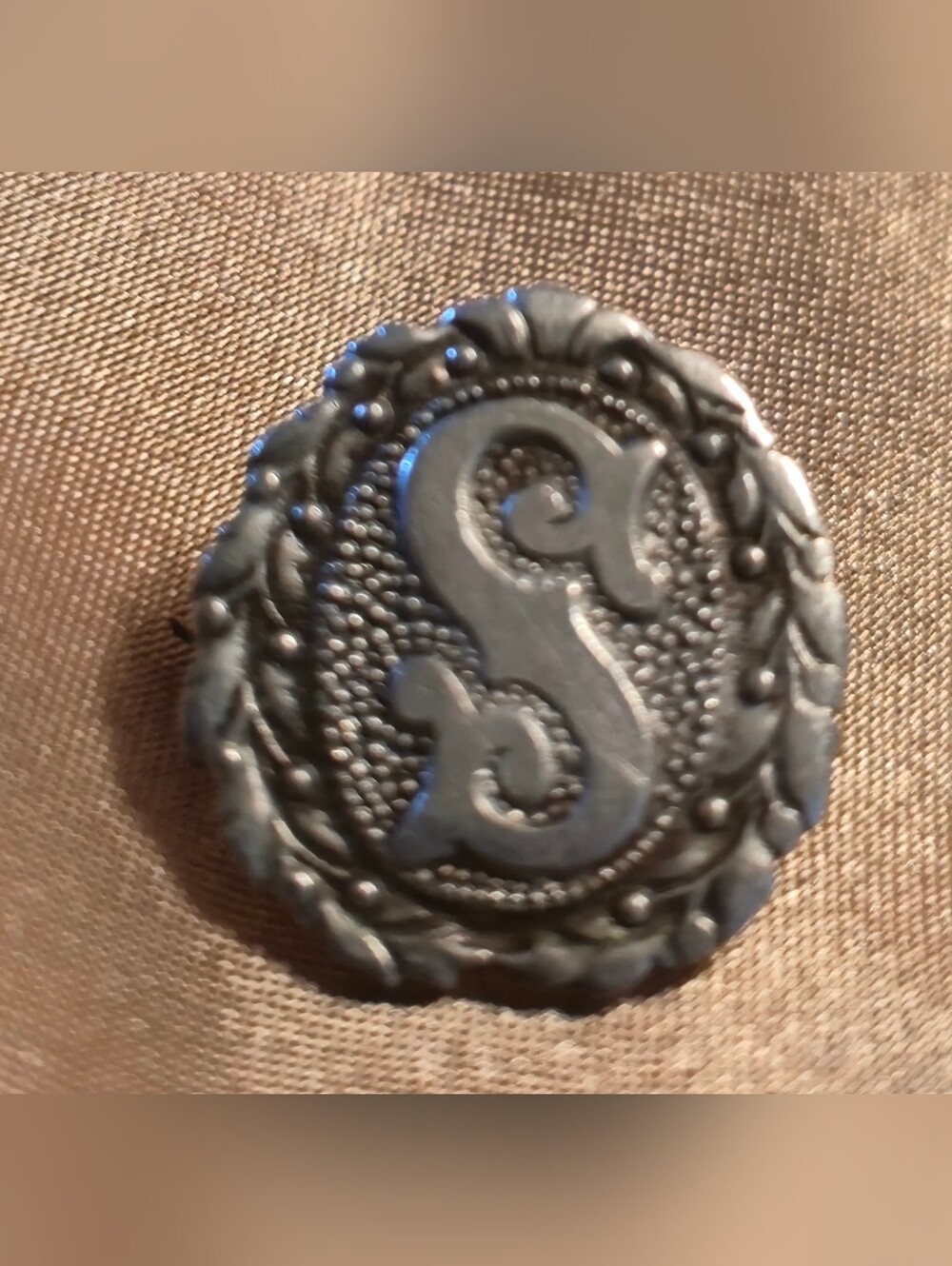 Vintage Monogram 'S' Pin Brooch